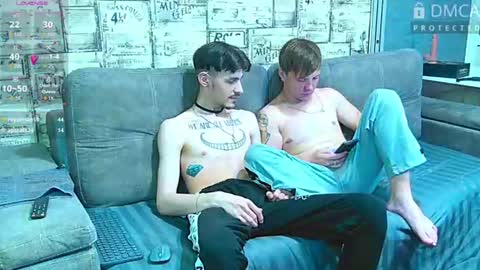 Max tall dark-haired guy with tattoos and Phil blond-haired online show from July 2, 3:23 am
