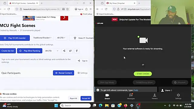 Stayinalive1992 online show from January 6, 2:26 am